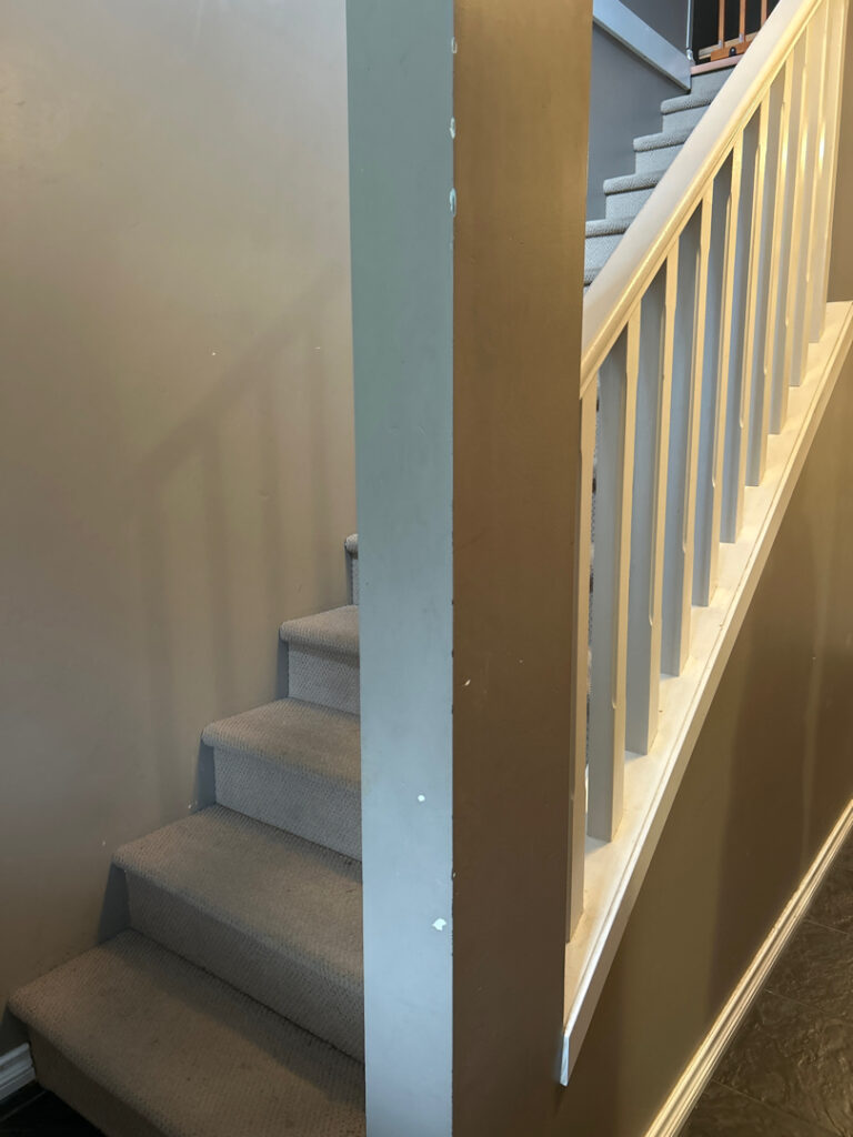 staircase drywall repair and painting