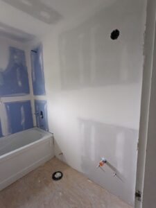 New drewall in bathroom